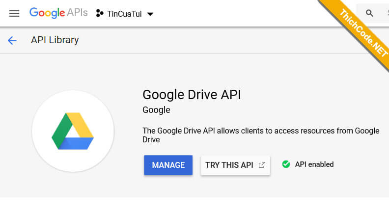 Enable Drive API